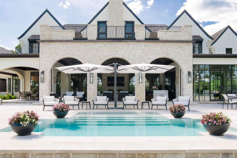 River Song Haven - Symmetrical Pool and Rear Elevation