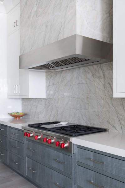 River Song Haven - Marble Backsplash and Wolf Range – Castle Homes