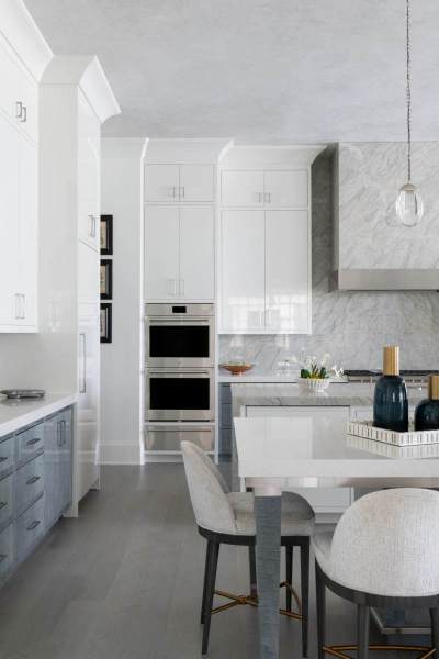 River Song Haven - Bright Marble Kitchen with Island Seating – Castle Homes