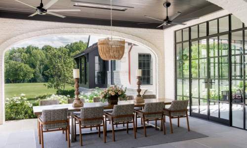 River Song Haven - Outdoor Dining Table Close-Up