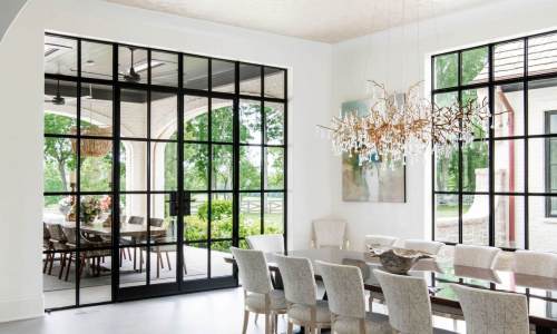 River Song Haven - Elegant Dining Room with Crystal Chandelier – Castle Homes