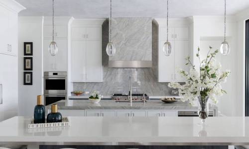 River Song Haven - Marble Kitchen with Stainless Accents – Castle Homes