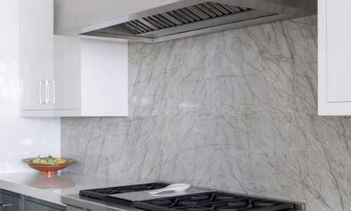 River Song Haven - Marble Backsplash and Wolf Range – Castle Homes