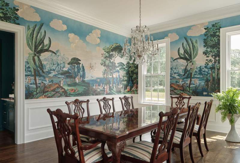 Southern Grandeur - Dining Room with Panoramic Mural – Castle Homes