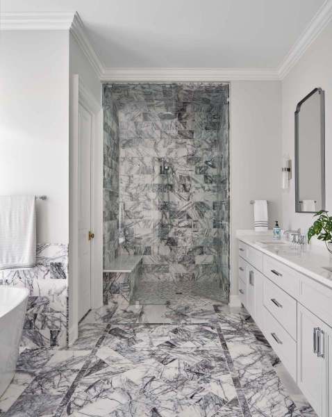 Southern Grandeur - Marble Primary Ensuite Bathroom – Castle Homes
