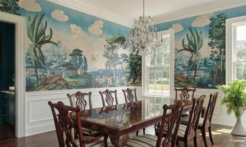Southern Grandeur - Dining Room with Panoramic Mural – Castle Homes