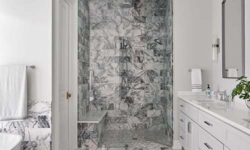 Southern Grandeur - Marble Primary Ensuite Bathroom – Castle Homes