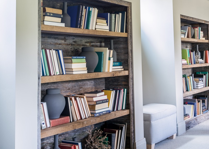 Nashville Symphony Show House Media Room Reclaimed Shelving