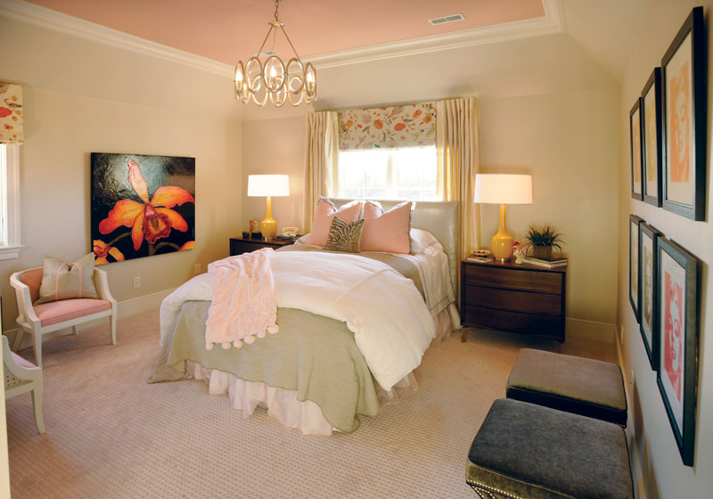 Vintage Pink Brings Southern Sophistication To Showcase Bedroom Castle Custom Homes Home Builder Nashville