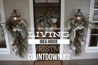Decked for the holidays, the front entry of the Southern Living Idea House at Fontanel in Nashville. 