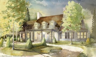 The elegance and charm of a Southern Contemporary Folk style home will showcase the latest home interior design and building in a new signature home event, Nashville Symphony Show House, being presented in June by Castle Homes, builder of the 2013 national Southern Living Idea House. (Rendering by Wade Weissmann Architecture) 