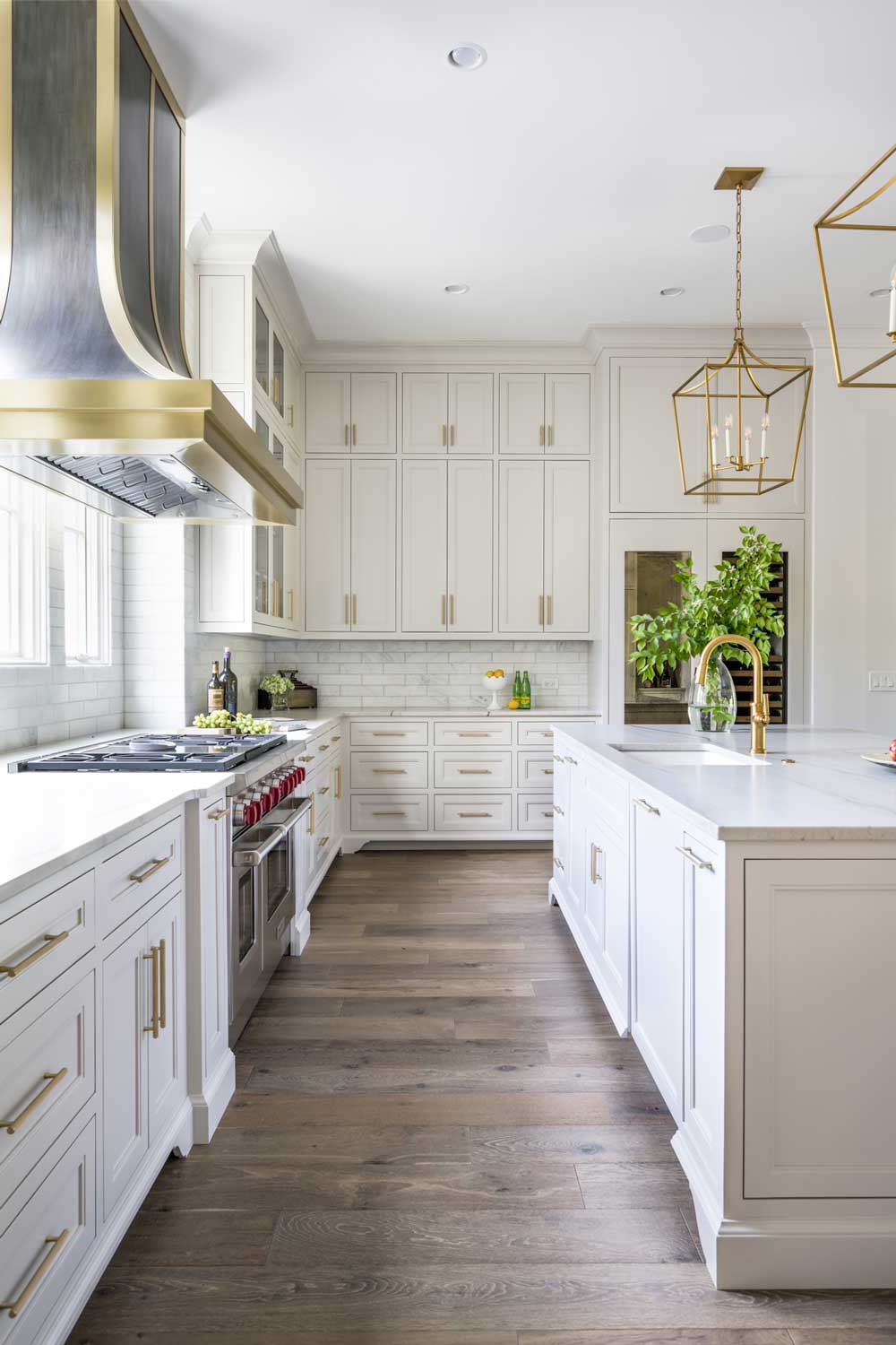 kitchen island and stove custom home