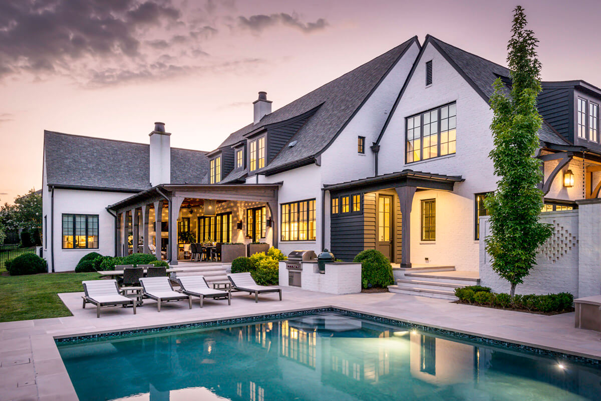 exterior home pool view