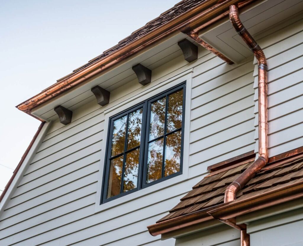 copper gutters and flashing
